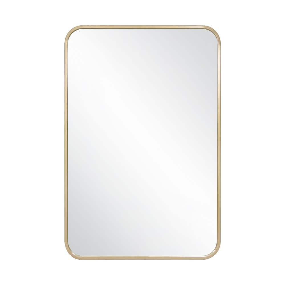 Elegant Isla 24" x 36" Gold Metal Framed Rectangular Wall Mirror