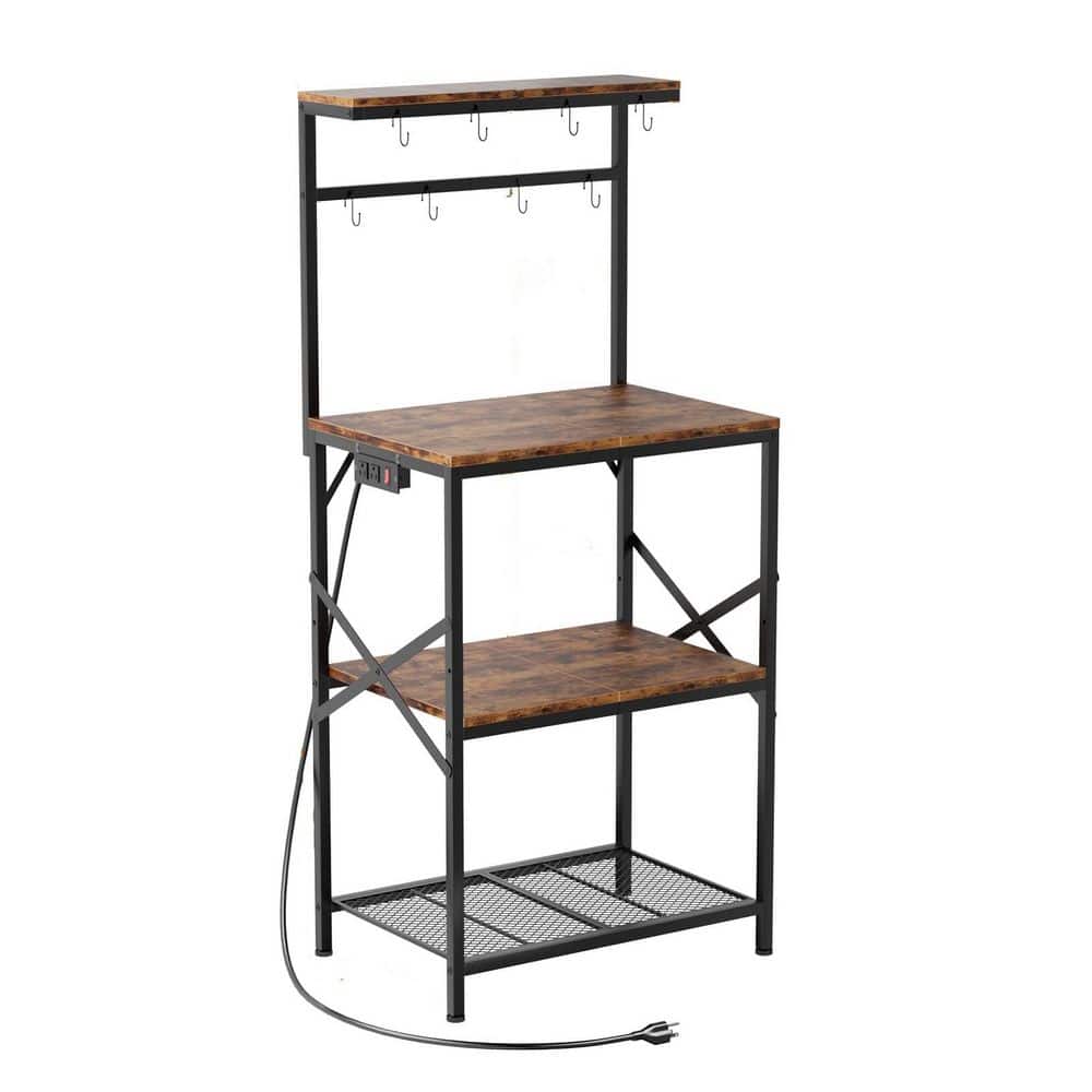20.87 in W x 14.17 in. D x 49.41 in. H Rustic Brown Assembled Kitchen Appliance Organizer w Poweroutlet Adjustable Shelf price history on PriceWatchPro