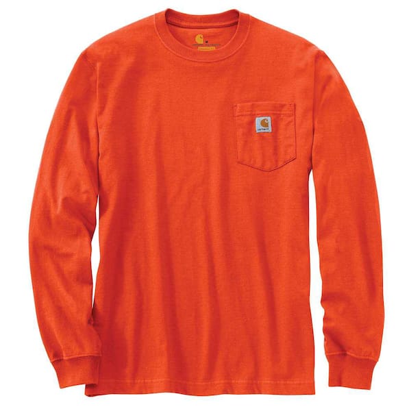Carhartt Men's Regular Large Orange Cotton Long-Sleeve T-Shirt
