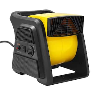 Pivoting Utility Fan 12.8 in. 3 Speeds Blower Fan in Black with Portable Handle 600 CFM Air Mover for Drying Ventilating