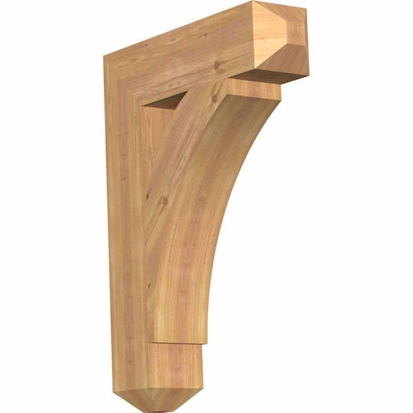 Ekena Millwork 5.5 in. x 32 in. x 24 in. Western Red Cedar Thorton Craftsman Smooth Bracket