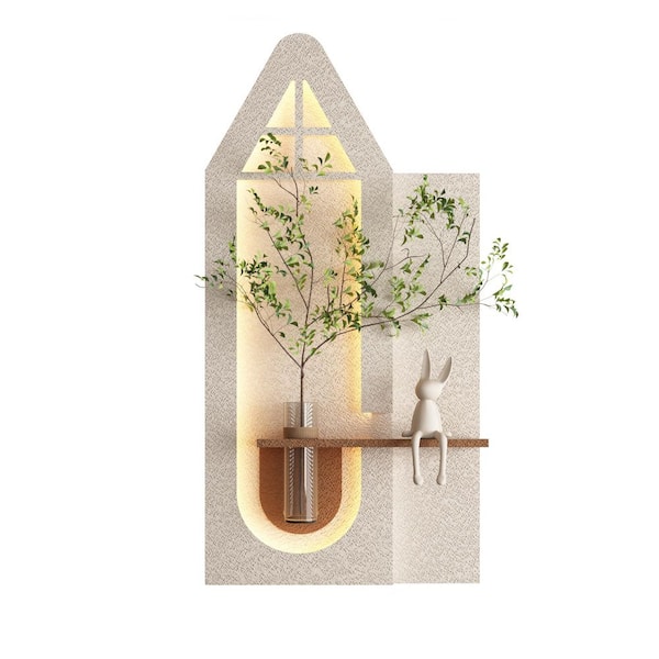 Green Haven Light Coffee PVC and Sandstone Nature-Inspired Rabbit Garden Wall Art Sculpture