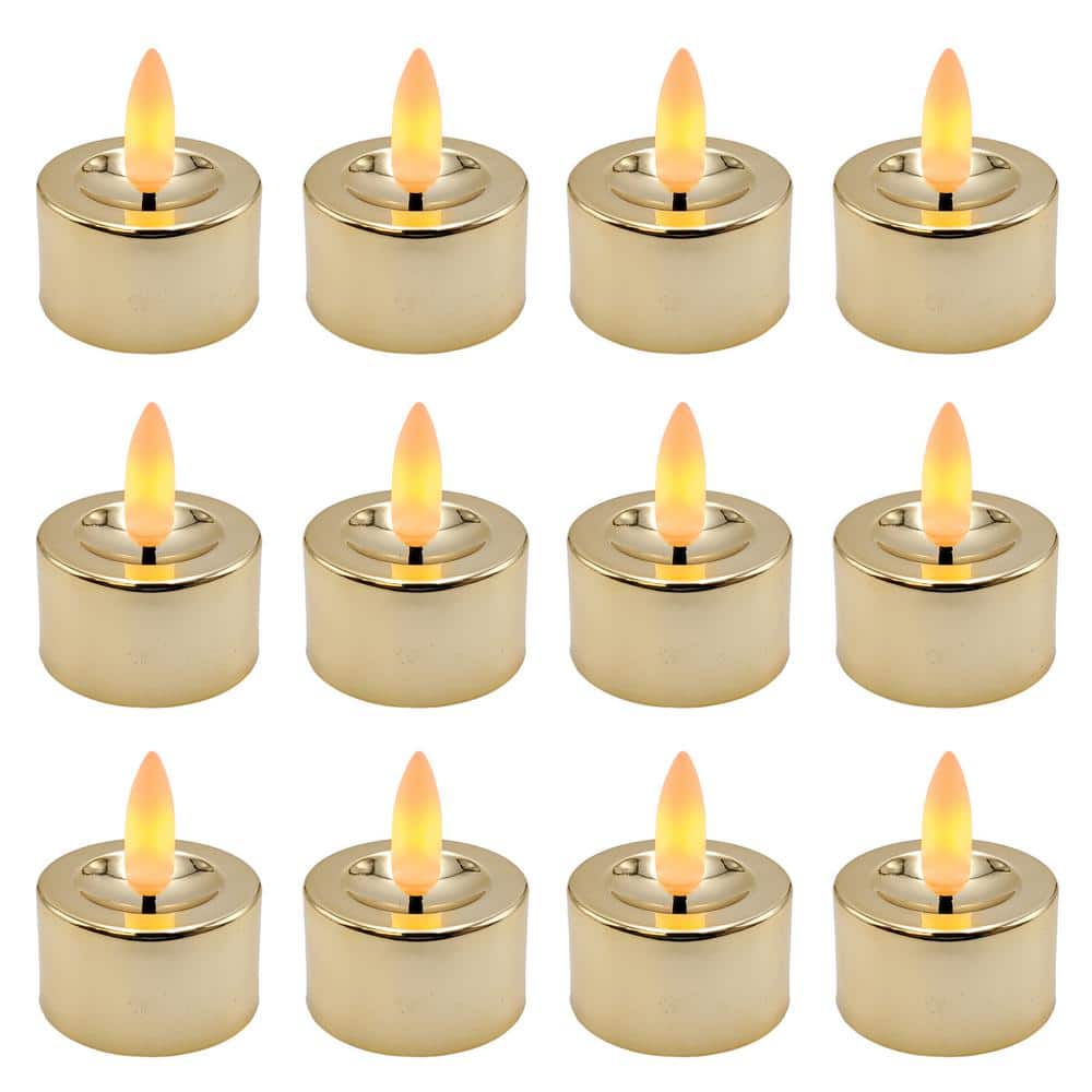 6Pcs Gold Powder Candle Light LED Love Candles Lamp Light Tealight Battery  Powered Valentine's Day Birthday