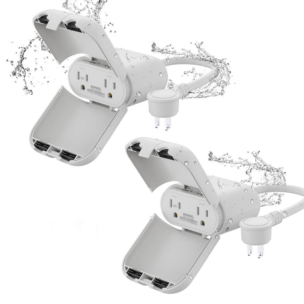 15 Amp 125 Volt Outdoor WiFi Dimmer Plug Waterproof IP66 Grounding Connector Grey 2 Pack Model B0BFVNRS75 price history on PriceWatchPro