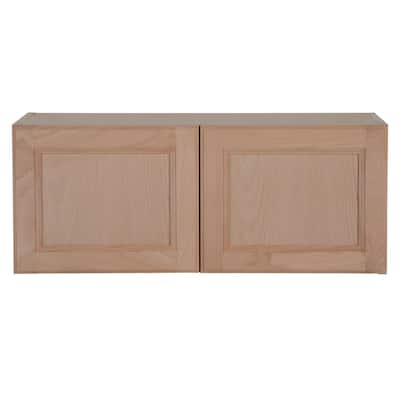 Easthaven Shaker Assembled 30x12x12 in. Frameless Wall Cabinet in Unfinished Beech