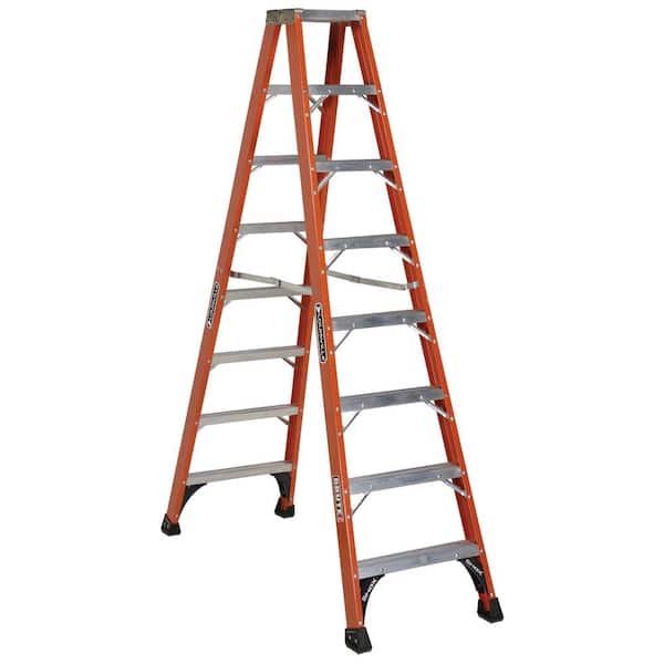 Louisville Ladder 8 ft. Fiberglass Twin Step Ladder with 375 lbs. Load Capacity Type IAA Duty Rating