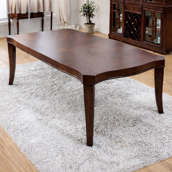 Carolynn Traditional Brown Cherry Solid Wood and Wood Veneer 63 in. 4 Leg Base Dining Table Seats 6