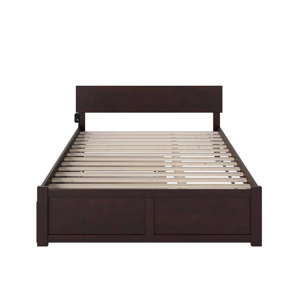 Orlando Espresso King Platform Bed with Wood Frame and Trundle