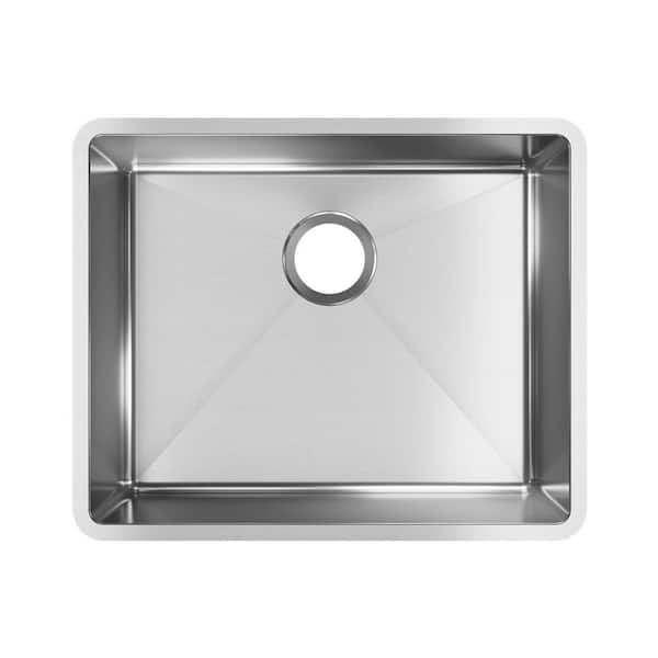Elkay Crosstown 23 in. Undermount Single Bowl 18-Gauge Polished Satin Stainless Steel Kitchen Sink Only