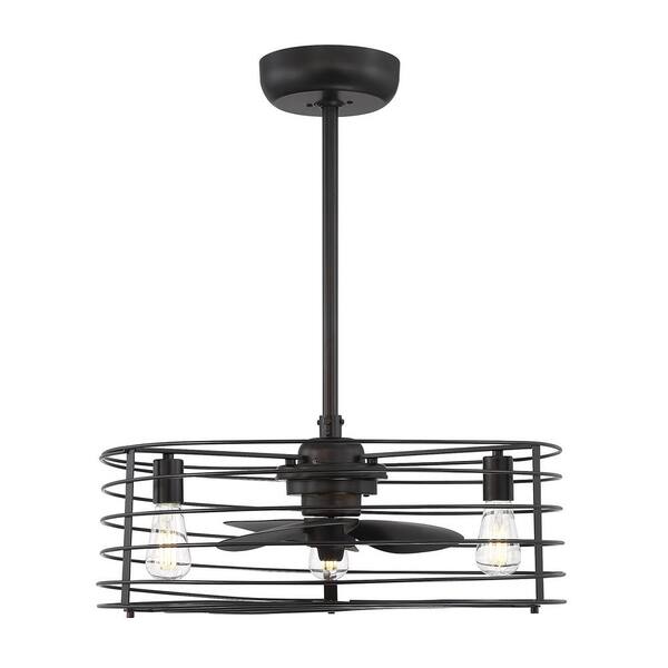 24" Oil Rubbed Bronze LED Indoor Ceiling Fan Fandelier with Light Kit 