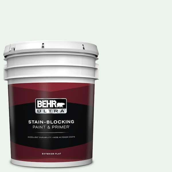 BEHR ULTRA 5 gal. #W-D-500 Cascade White Flat Exterior Paint & Primer