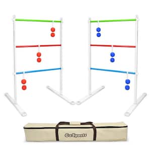 Premium Foldable Metal Ladder Toss Game Set with 6 Rubber Bolos and Portable Carry Case