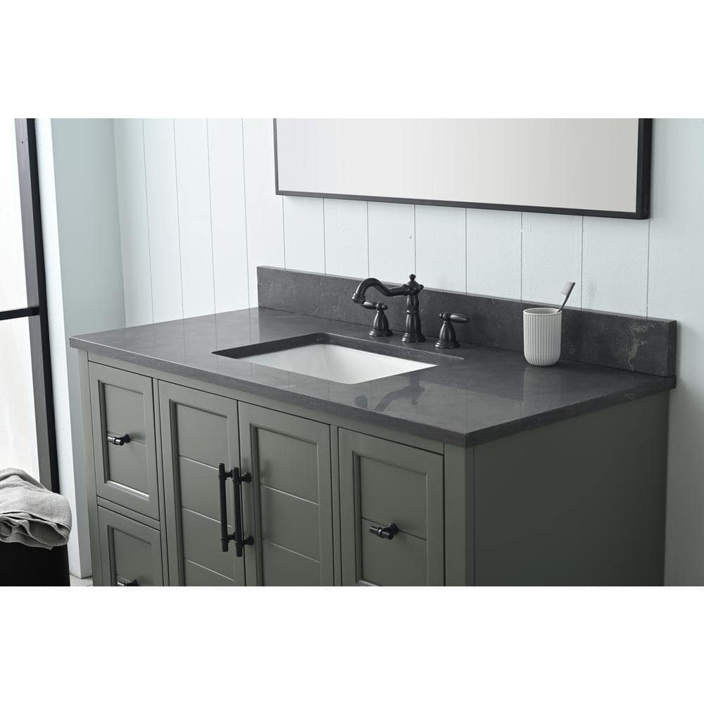 Vintage Green 48" Single Sink Bathroom Vanity with Stone Top