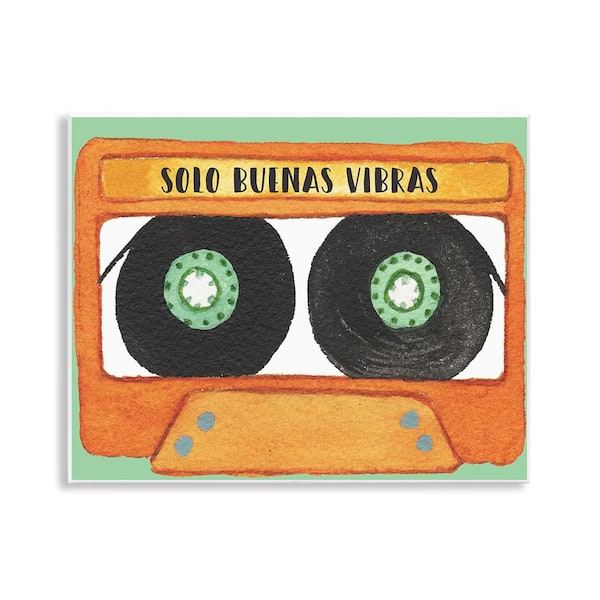 Stupell Industries Only Good Vibes Cassette by Jennifer Pugh Unframed Wall Plaque Music Graphic Art Print 11 in. x 14 in.