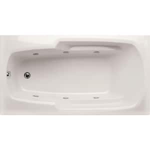 Napa 54 in. Acrylic Rectangular Drop-in Reversible Drain Whirlpool Tub in White