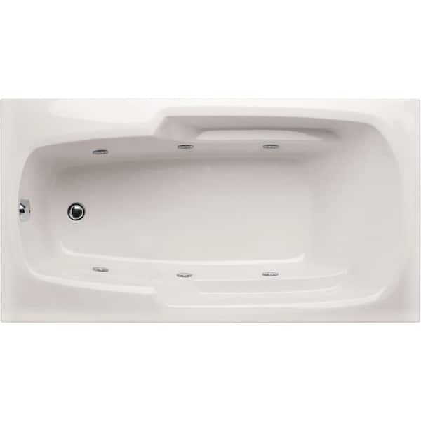 Hydro Systems Napa 54 in. Acrylic Rectangular Drop-in Reversible Drain Whirlpool Tub in White