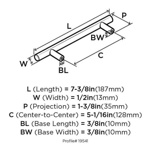 Polished Nickel 5-1/16 Inch Modern Bar Pull