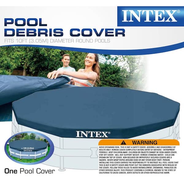INTEX 12 Foot x 30 In. Above Ground Pool & 12 Foot Round Pool Cover 28210EH  + 28031E - The Home Depot