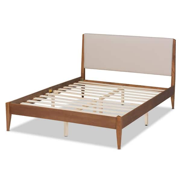 Baxton Studio Lenora Beige and Walnut Brown Full Platform Bed 197