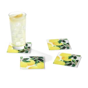 Meyer Lemons Set Of 4 Glass Coasters 4 X 4"