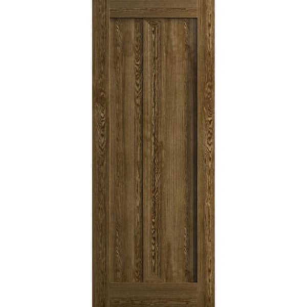30 in. x 80 in. Marble Oak Color Solid Wood Interior Door Slab With Hardware