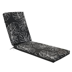 Ebony Outdoor Cushion Lounger in Black 22 x 71 - Includes 1-Lounger Cushion