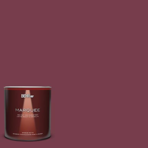BEHR MARQUEE 1 qt. ICC 110 Vintage Merlot Matte Interior Paint Primer 145304 The Home Depot
