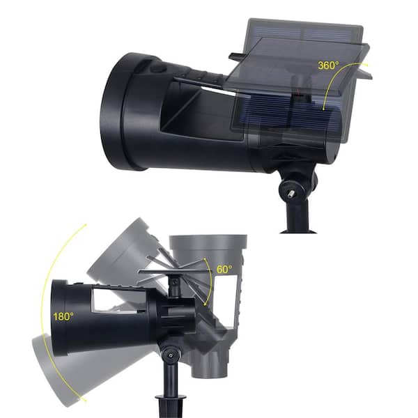 Solar 3.7-Volt Black LED Spotlight with Multi-Function Flashlight (4-Pack) Solar 3.7-Volt Black LED Spotlight with Multi-Function Flashlight (4-Pack)