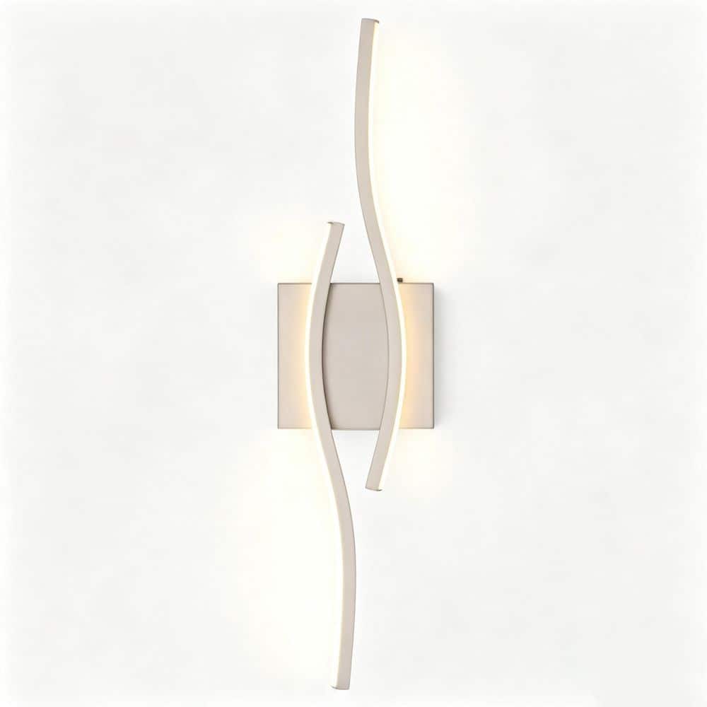 23 in. 2-Light Nickel Hardwired Dimmable LED Wall Sconce, Modern Wall Lighting with 5-CCT and Acrylic Lampshade price history on PriceWatchPro