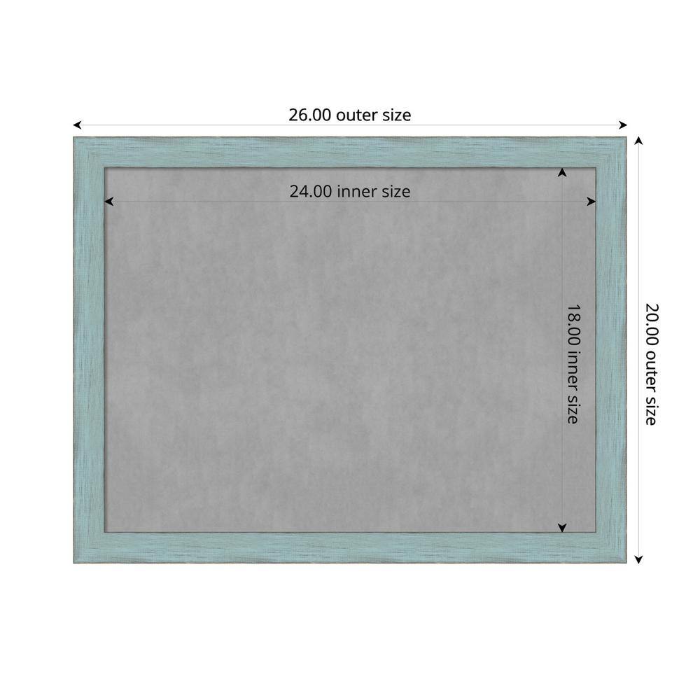 Sky Blue and Grey Wood Framed Magnetic Memo Board