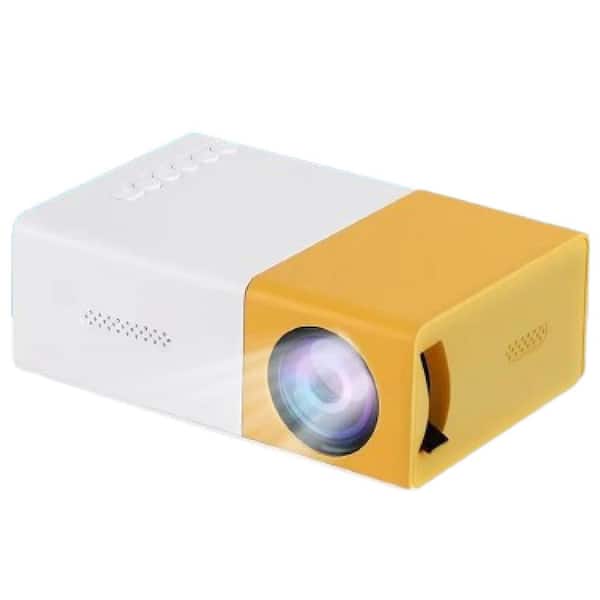 Lukyamzn Portable Mini Projector 1080P Movie Projector Compatible with HDMI, USB, TF Card, TV, Tablet and Laptop Screen (Yellow)