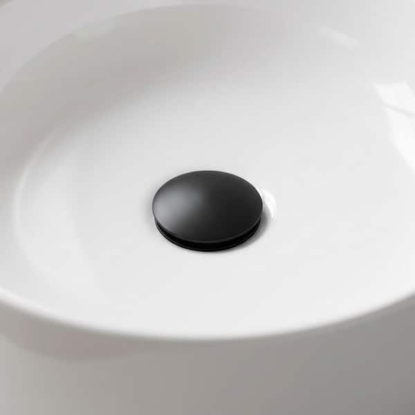 Bathroom Sink Pop-Up Drain 1-3/4 with Overflow in Matte Black