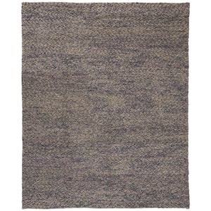 8 X 11 Purple and Gray Solid Color Area Rug