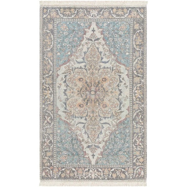 Belfast Blue/Beige Traditional 8 ft. x 10 ft. Indoor Area Rug