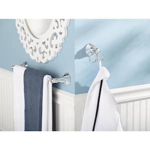 Ashville 4-Piece Bath Hardware Set with 18 in. Towel Bar, Paper Holder, Towel Ring, and Robe Hook in Chrome
