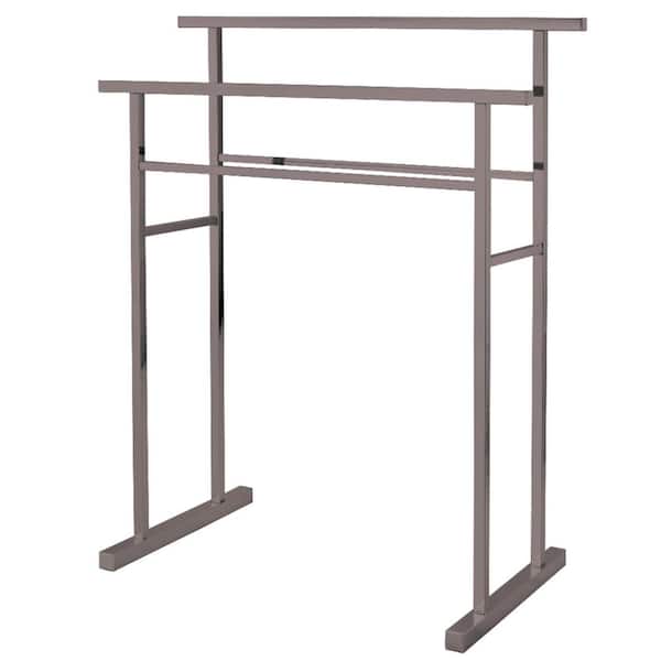 Edenscape 2-Bar Freestanding Towel Rack in Brushed Nickel