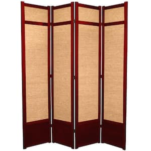 7 ft. Rosewood 4-Panel Room Divider