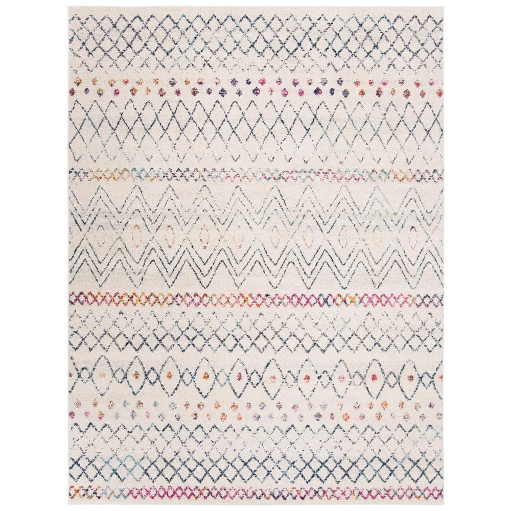Beige and Ivory Reversible 8' x 10' Cotton Area Rug