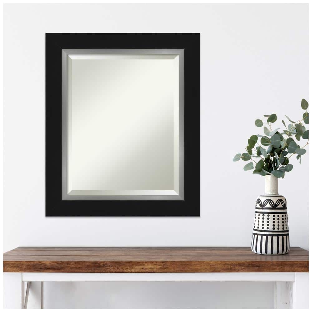 Eva Black Silver Rectangular Wall Mirror with Polystyrene Frame