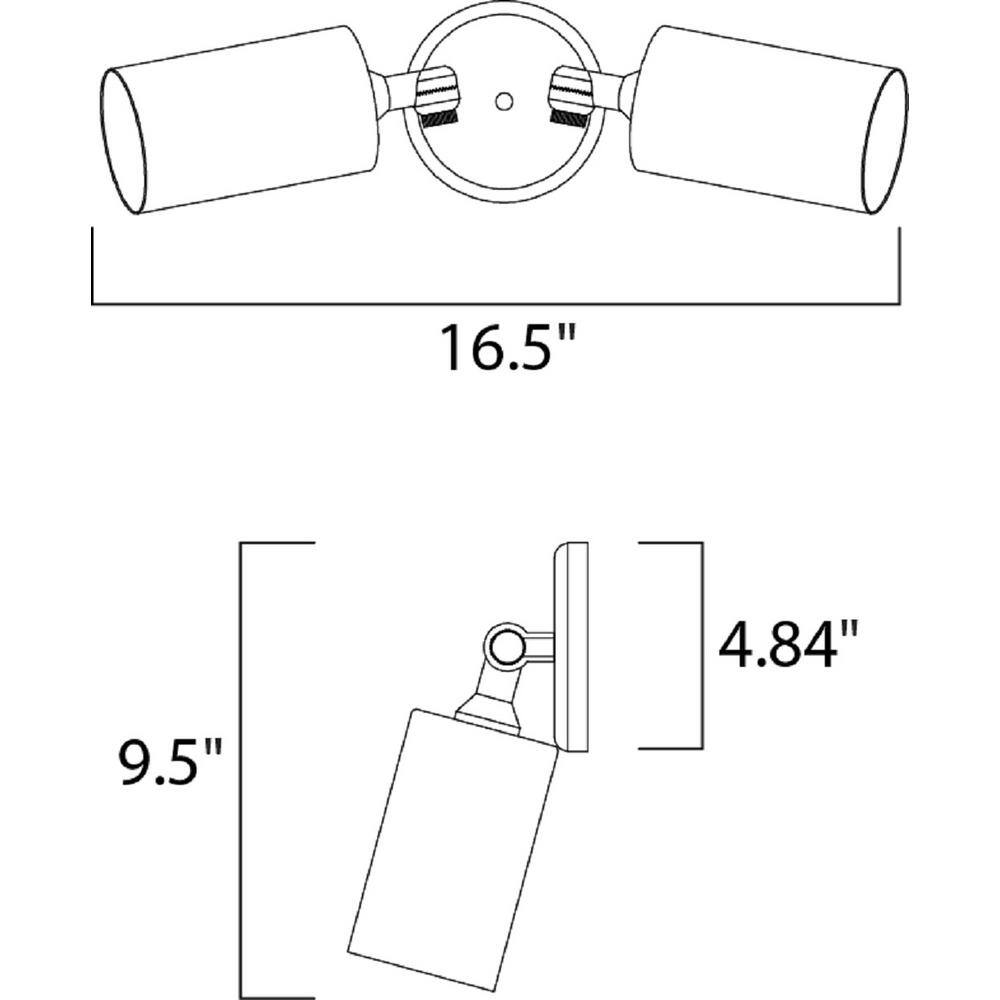 White Aluminum 2-Light Directional Flood Flush Mount