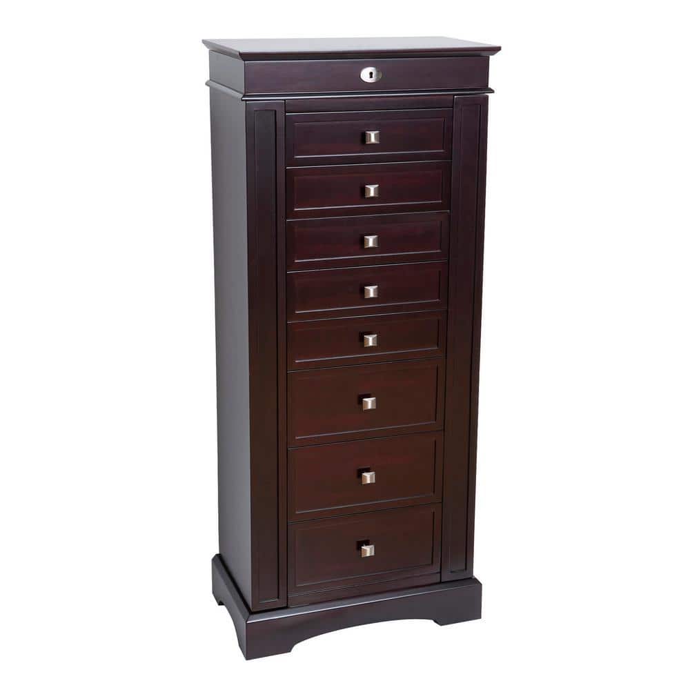Mele & Co Olympia Dark Walnut Finish Wooden Jewelry Armoire