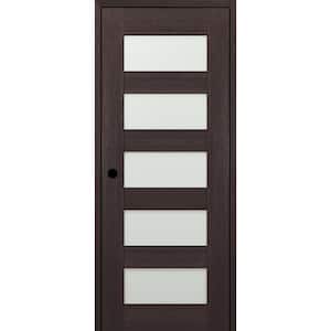 28 in. x 84 in. 07-07 Right-Hand 5-Lite Frosted Glass Veralinga Oak Composite DIY-Friendly Single Prehung Interior Door
