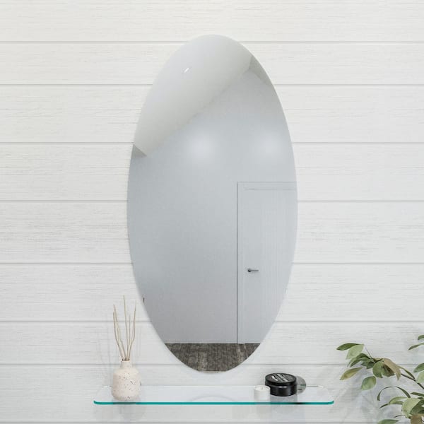 Balham 18 in. W x 36 in. H Oval Frameless Wall Mounted Bathroom Vanity Mirror
