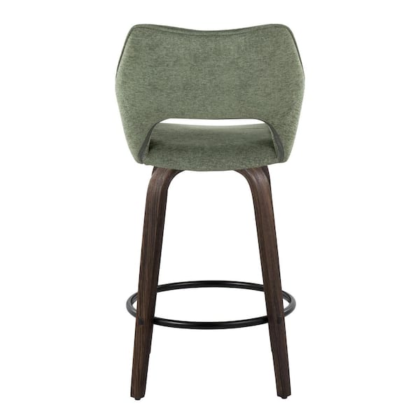 Lumisource Mustang 26.5 in. Green Fabric, Walnut Glazed Wood