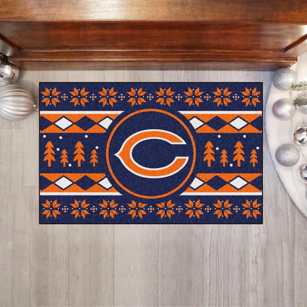 Chicago Bears Holiday Sweater Navy 1.5 ft. x 2.5 ft. Starter Area Rug