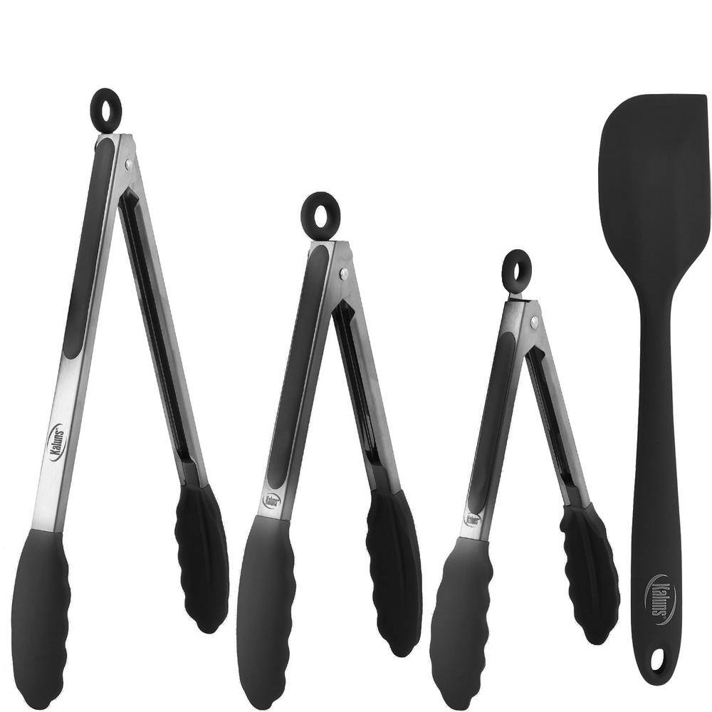 Non-Stick Silicone Tip Black Stainless-Steel Tongs and Spatula (Set of 4) price history on PriceWatchPro