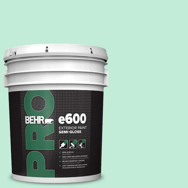 BEHR PRO 5 gal. #470A-2 Seafoam Pearl Semi-Gloss Exterior Paint
