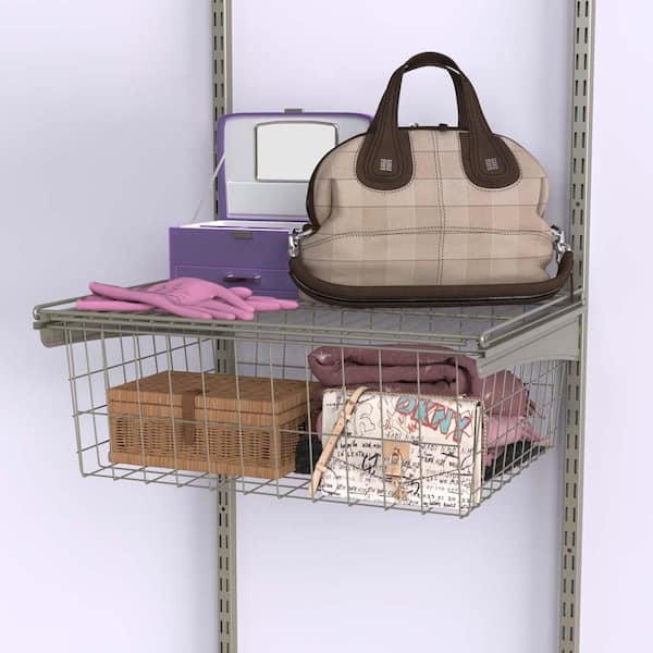 7.5 in. H x 17 in. W Nickel Steel 1-Drawer Wide Mesh Wire Basket