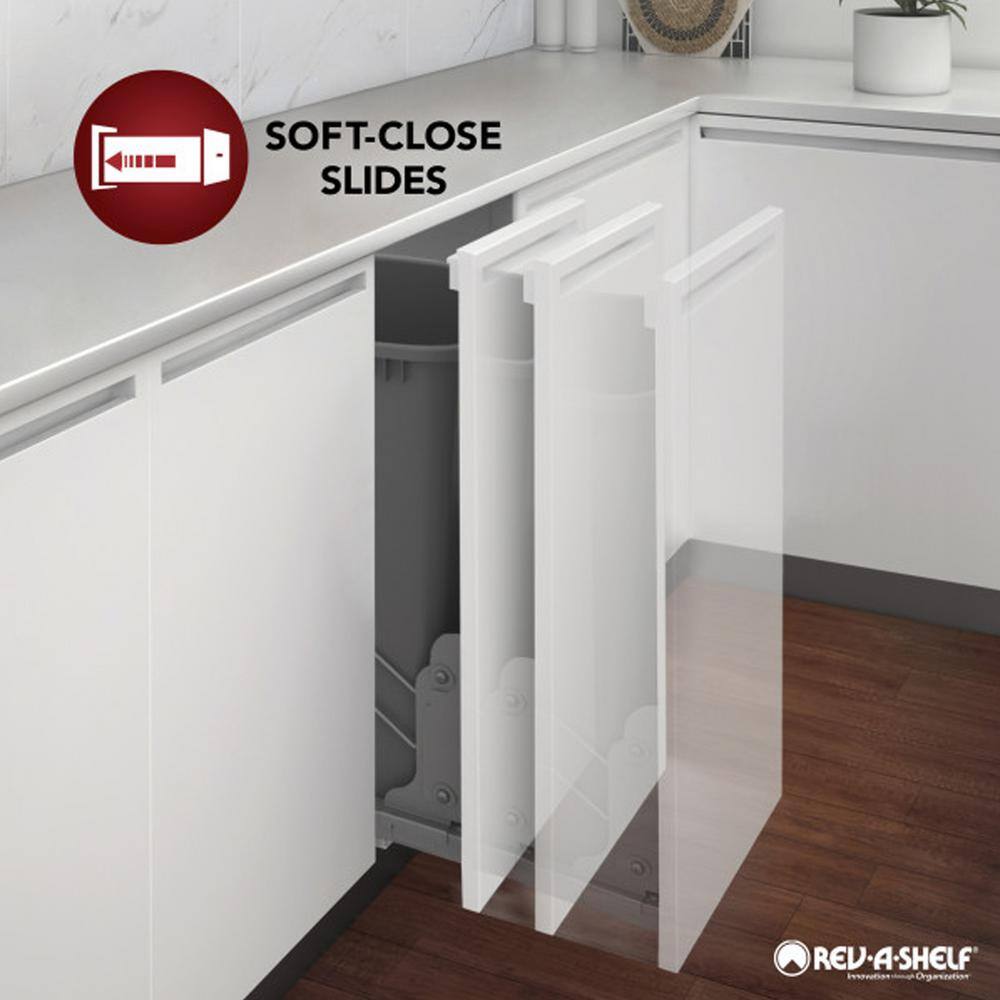 Chrome 15" 3-Tier Blind Corner Organizer with Soft-Close