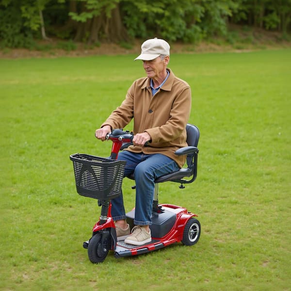 3 Wheel Folding Mobility Scooter, Electric Powered Mobility Scooter with 9° Climbing Capacity for Adults and Seniors